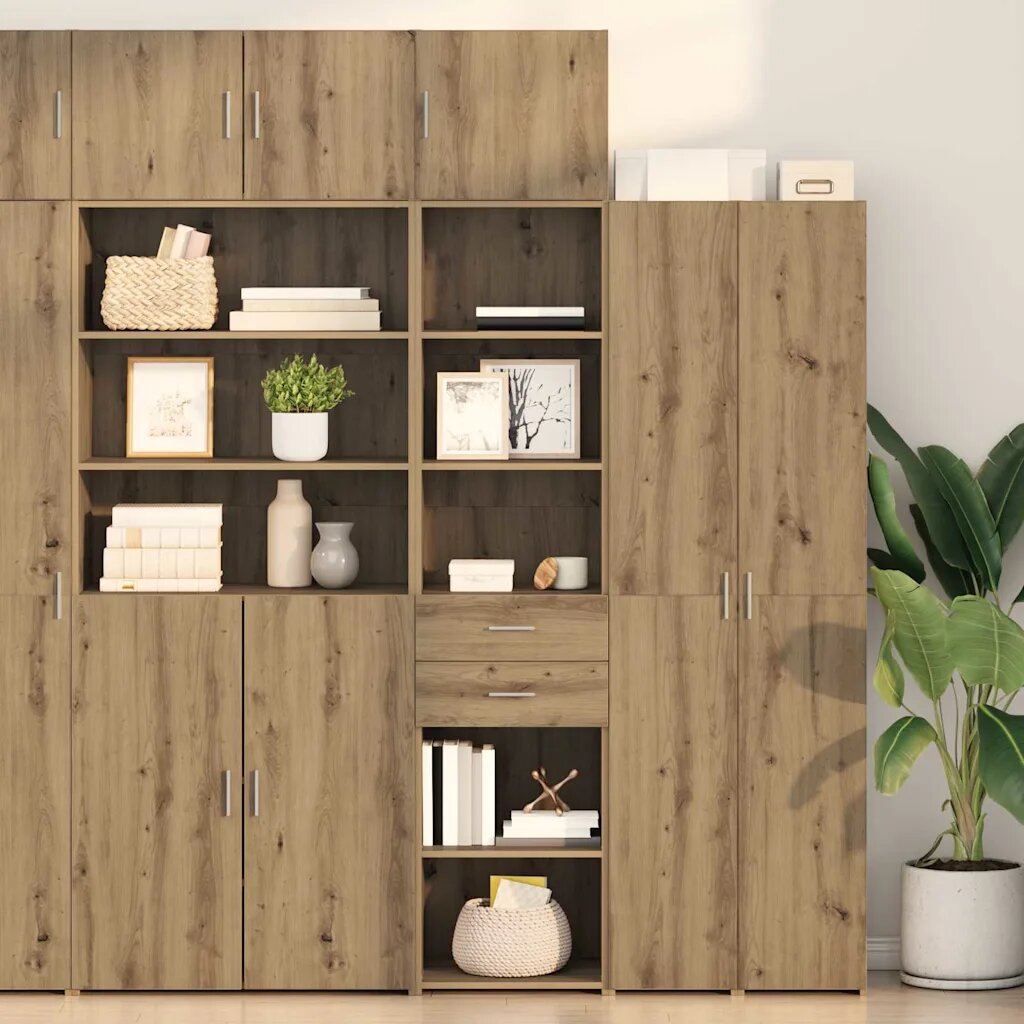 vidaXL Висок шкаф Дъб 45 x 425 x 185 см Инженерна дървесина