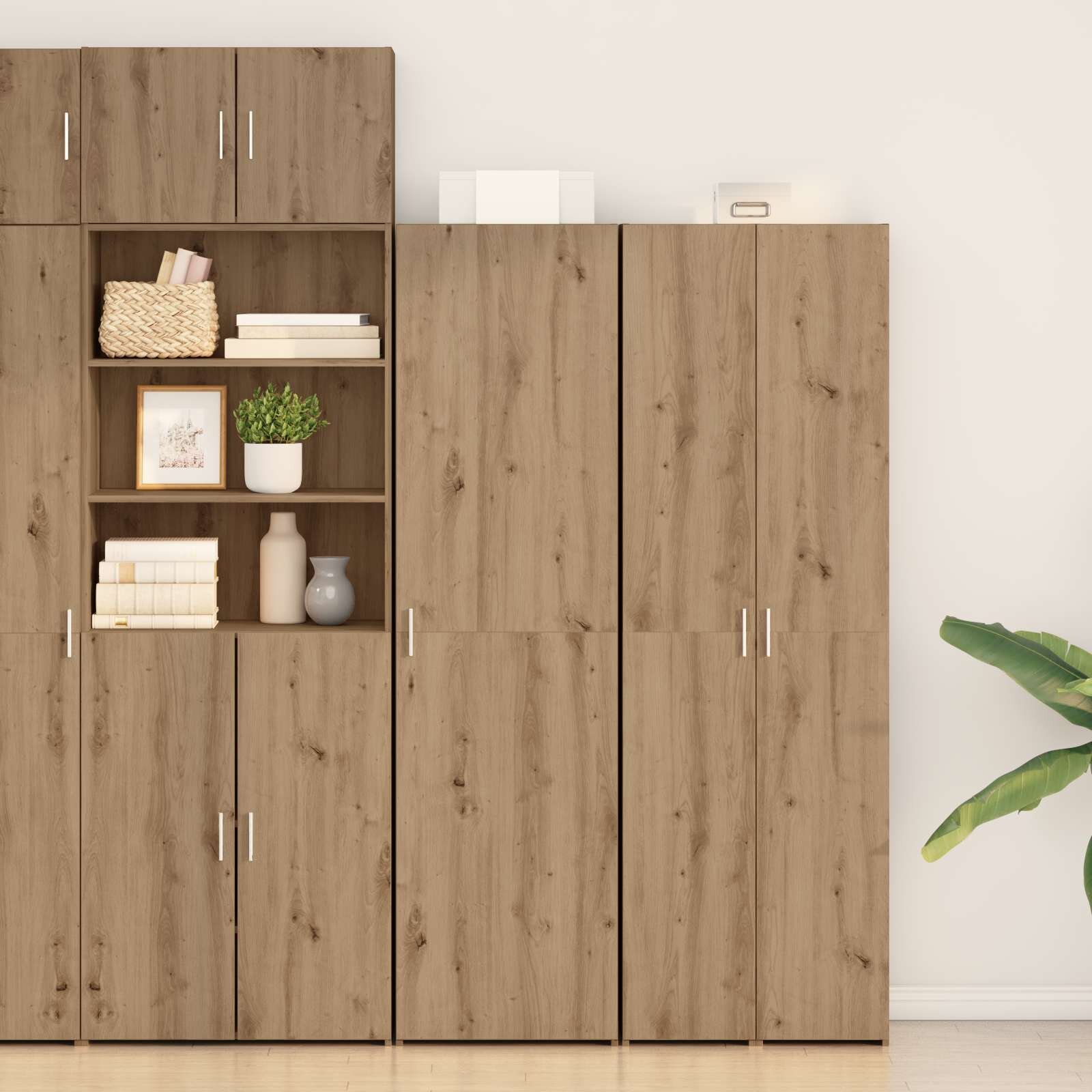 vidaXL Висок шкаф Дъб 50 x 425 x 185 см