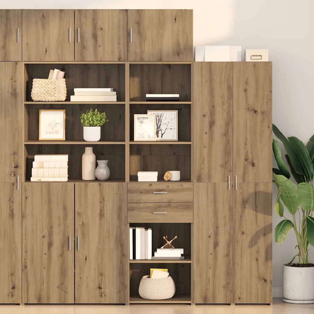 vidaXL Висок шкаф Дъб 50 x 425 x 225 см Инженерна дървесина
