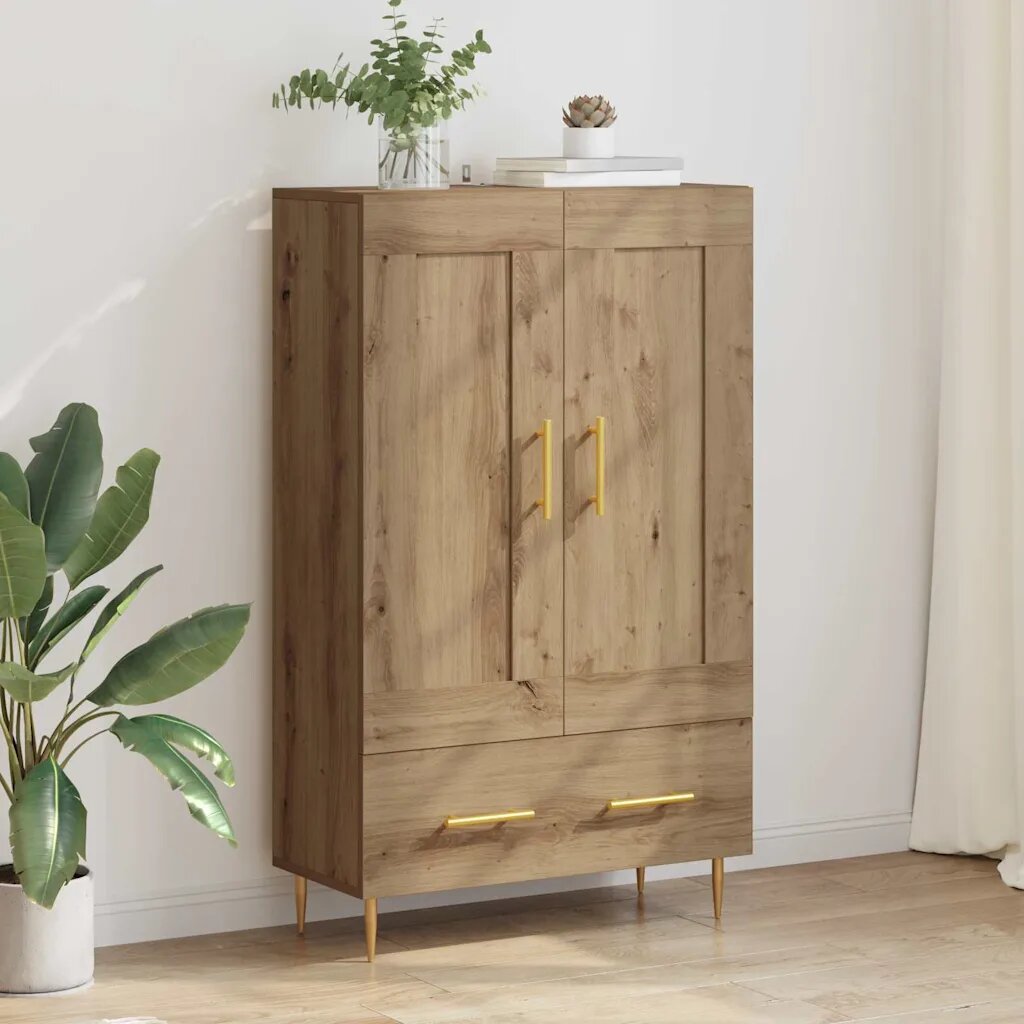 vidaXL Висок шкаф Дъб 695 x 31 x 115 см Инженерна дървесина