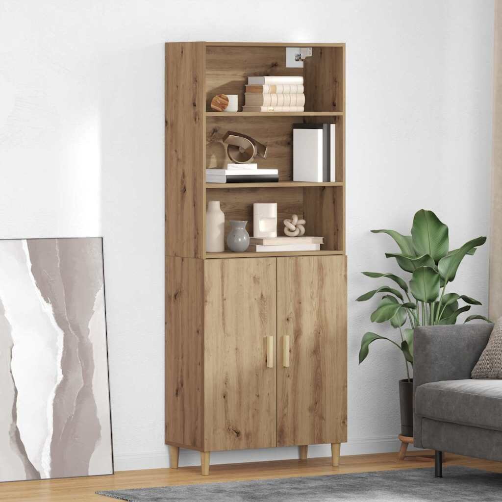 vidaXL Висок шкаф Дъб 695 x 325 x 180 см Инженерна дървесина