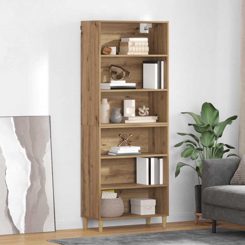 vidaXL Висок шкаф Дъб 695 x 325 x 180 см Инженерна дървесина