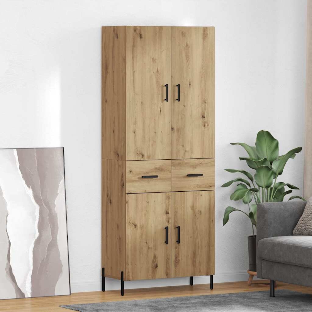vidaXL Висок шкаф Дъб 695 x 34 x 180 см Инженерна дървесина