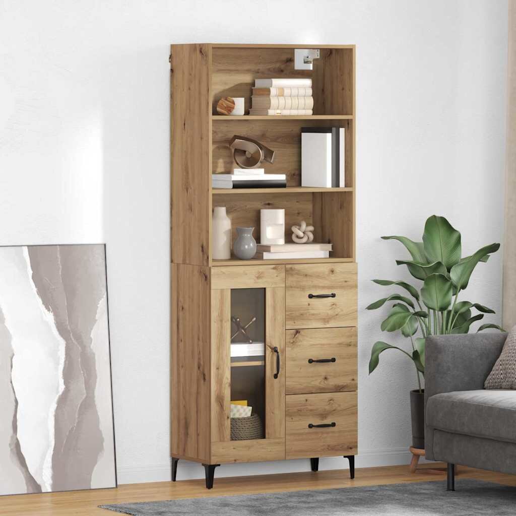 vidaXL Висок шкаф Дъб 695 x 34 x 180 см Инженерна дървесина