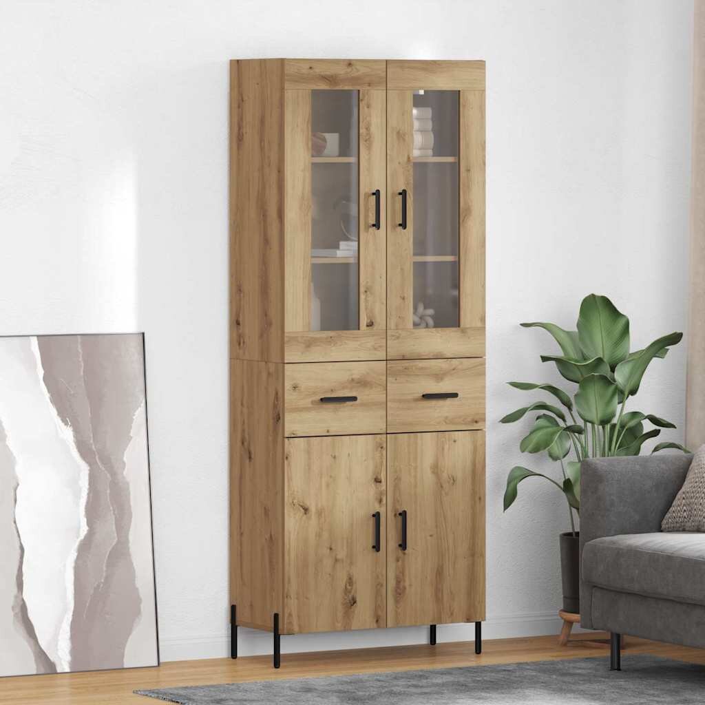 vidaXL Висок шкаф Дъб 695 x 34 x 180 см Инженерна дървесина