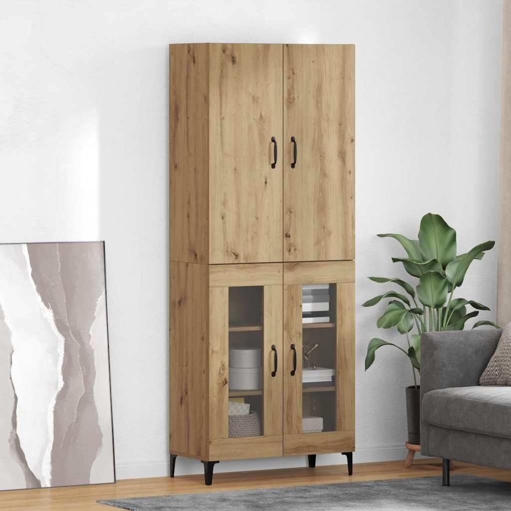 vidaXL Висок шкаф Дъб 695 x 34 x 180 см Инженерна дървесина