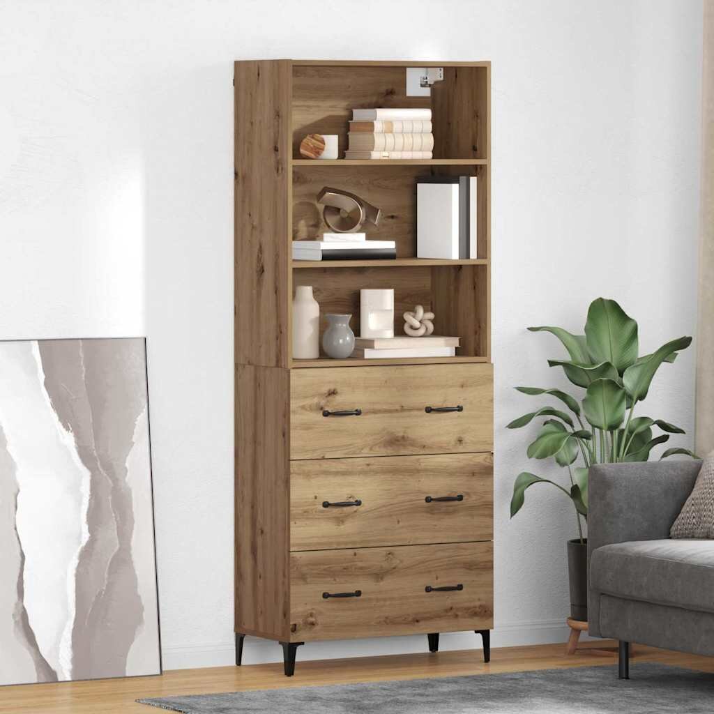 vidaXL Висок шкаф Дъб 695 x 34 x 180 см Инженерна дървесина