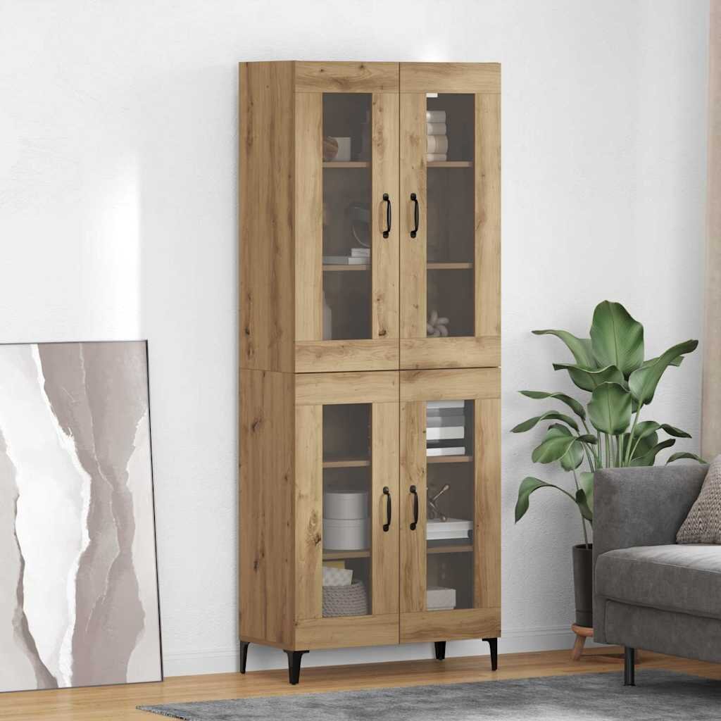 vidaXL Висок шкаф Дъб 695 x 34 x 180 см Инженерна дървесина
