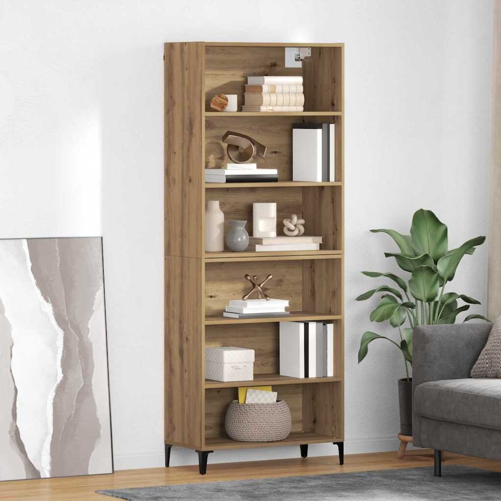 vidaXL Висок шкаф Дъб 695 x 34 x 180 см Инженерна дървесина