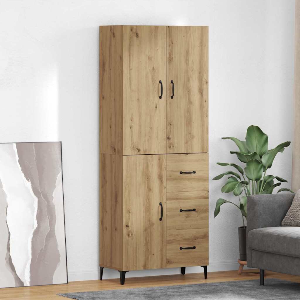 vidaXL Висок шкаф Дъб 695 x 34 x 180 см Инженерна дървесина