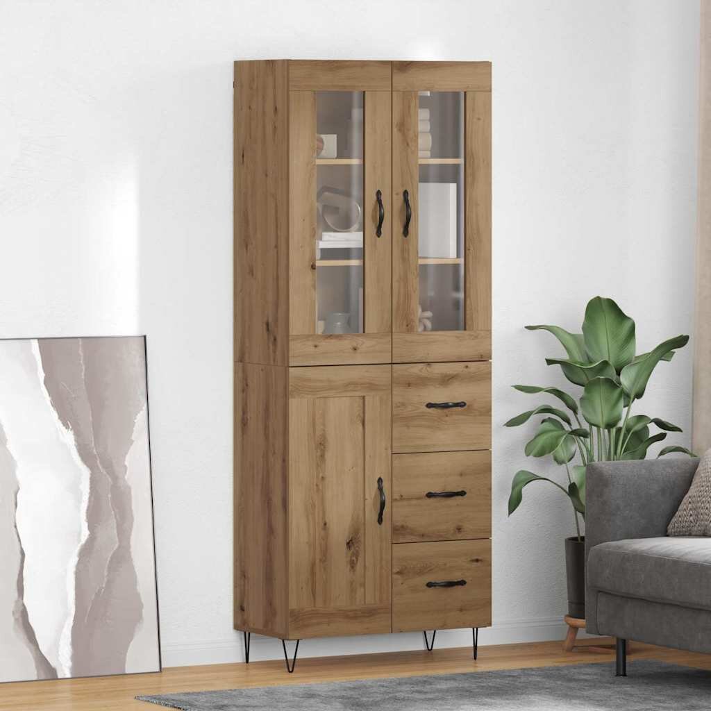 vidaXL Висок шкаф Дъб 695 x 34 x 90 см Инженерна дървесина