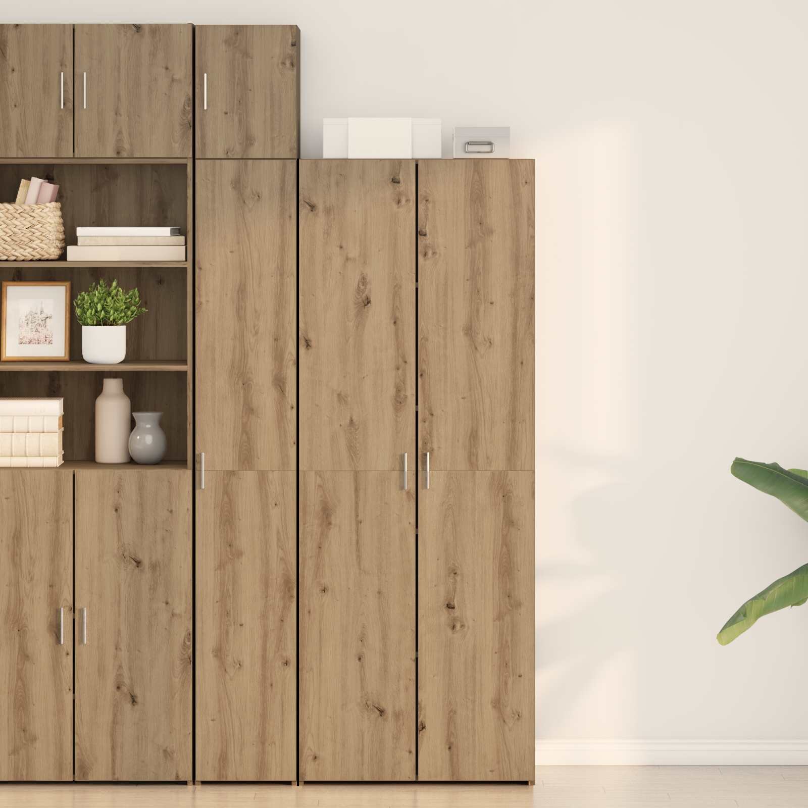 vidaXL Висок шкаф Дъб 70 x 425 x 185 см
