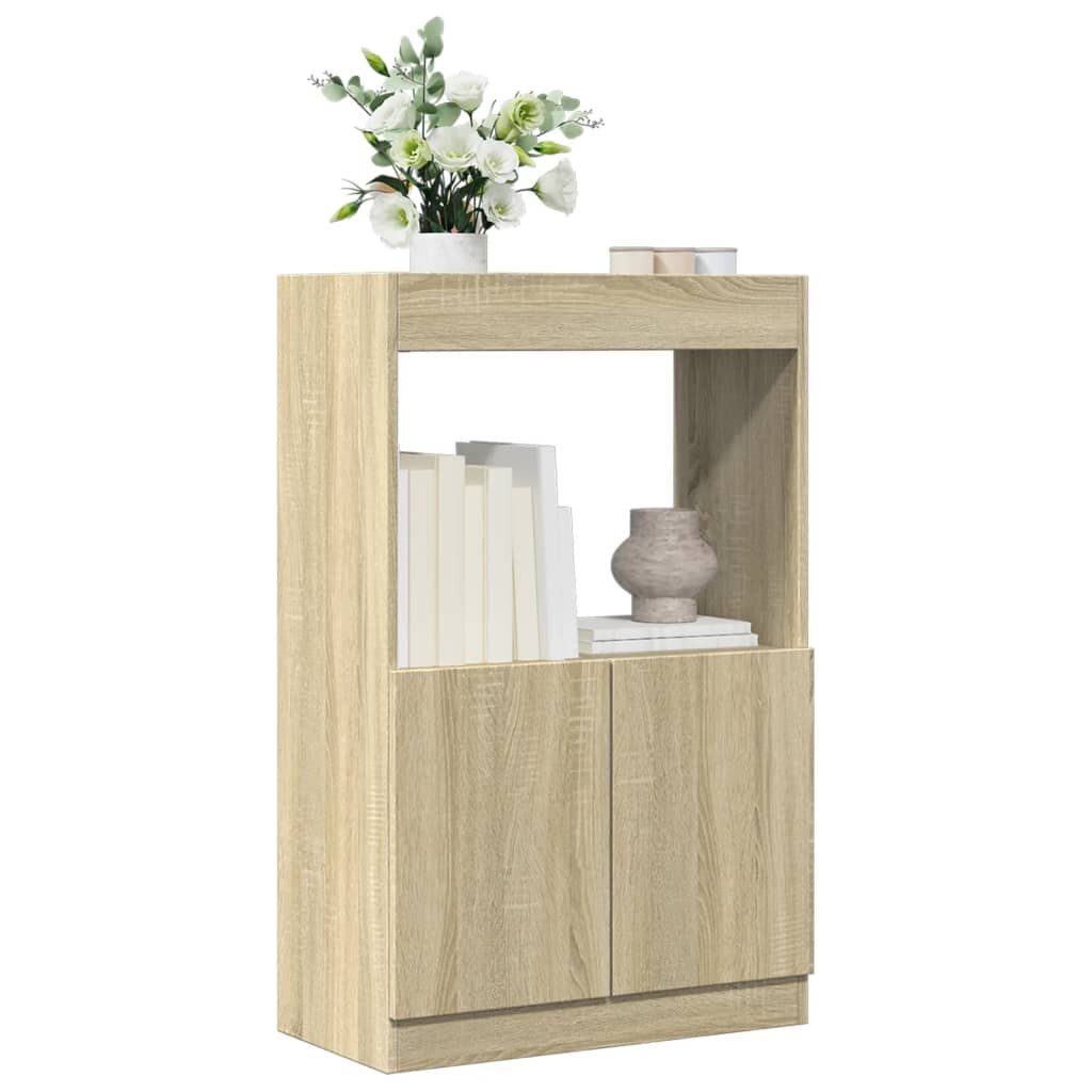 vidaXL Висок шкаф дъб сонома 63x33x100 см инженерно дърво