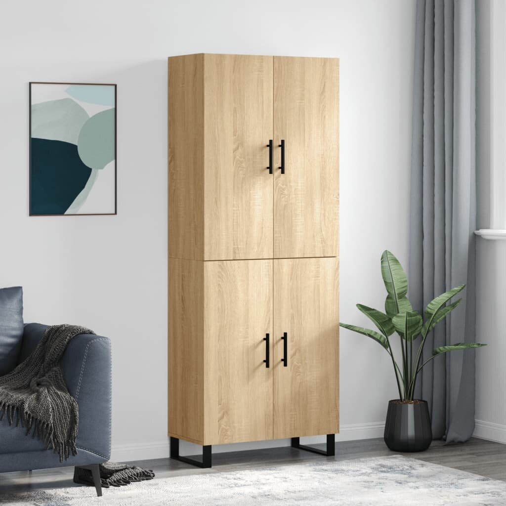 vidaXL Висок шкаф дъб сонома 695x34x180 см инженерно дърво