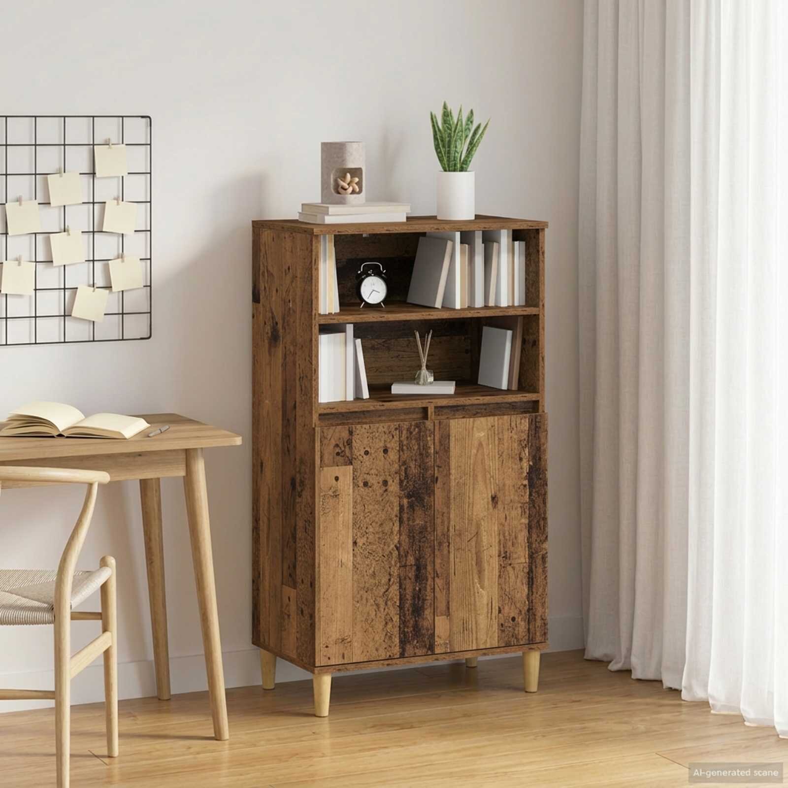 vidaXL Висок шкаф Дъбова дървесина 60 x 36 x 110 см
