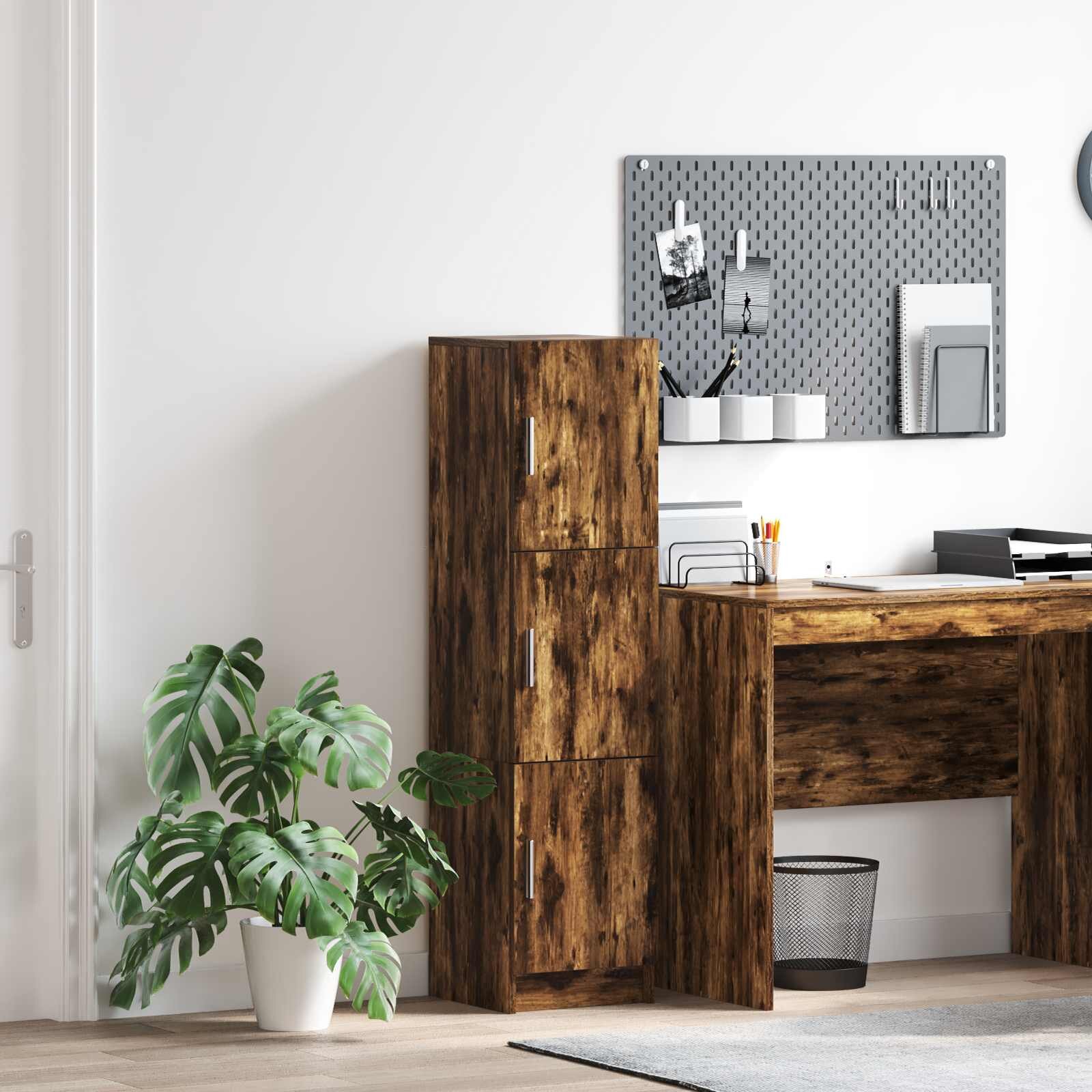 vidaXL Висок шкаф Димян дъб 31.5 x 32 x 122.5 см