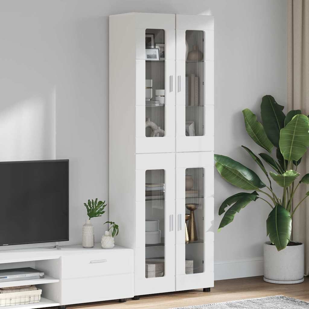 vidaXL Висок шкаф FLORIN 60 x 35 x 182 см Бяло Инженерна дървесина