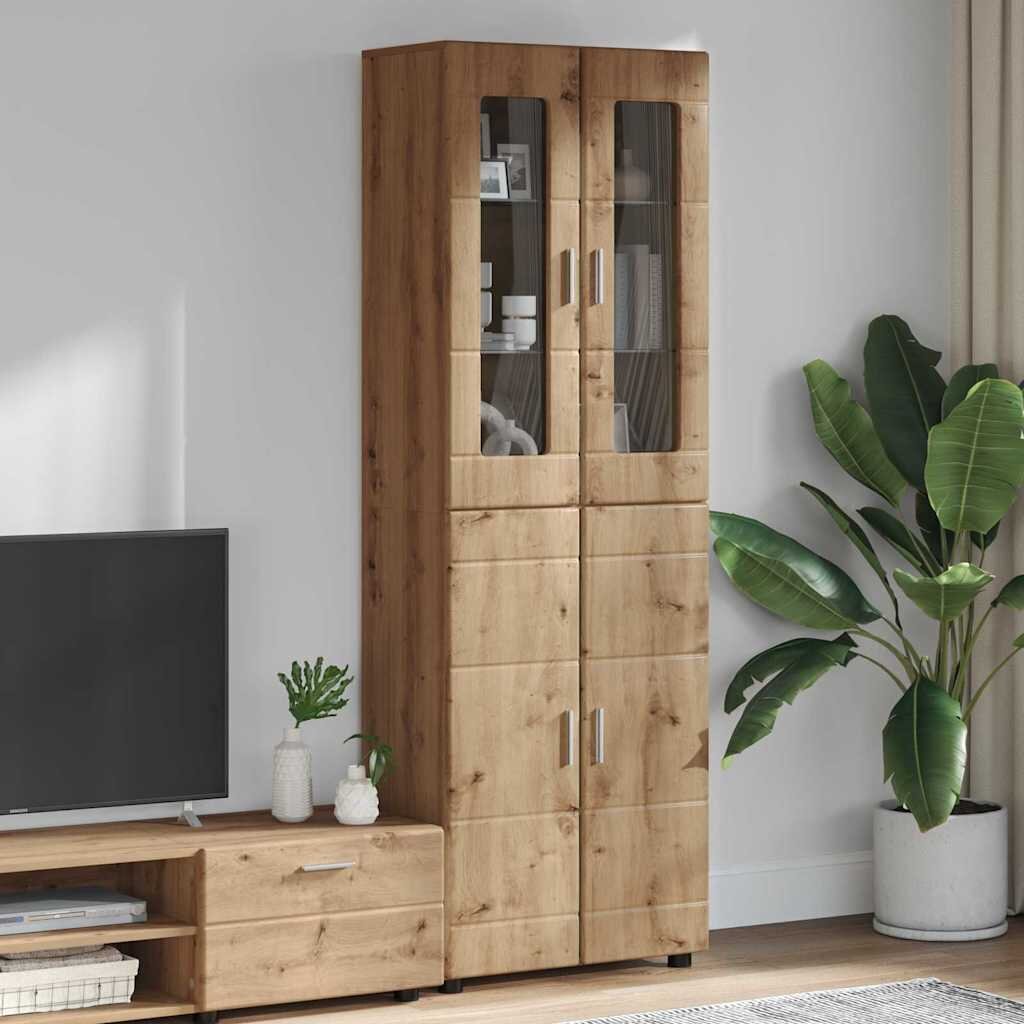 vidaXL Висок шкаф FLORIN 60 x 35 x 182 см Дъб Инженерна дървесина