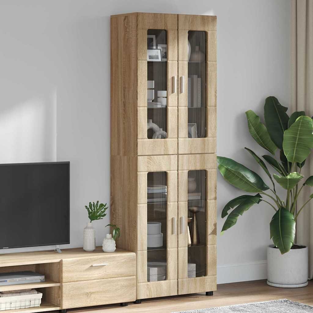 vidaXL Висок шкаф FLORIN 60 x 35 x 182 см Сонома дъб