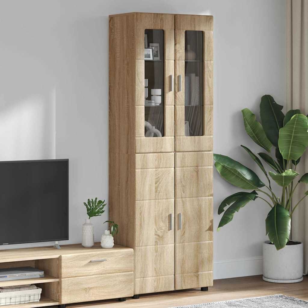 vidaXL Висок шкаф FLORIN 60 x 35 x 182 см Сонома дъб