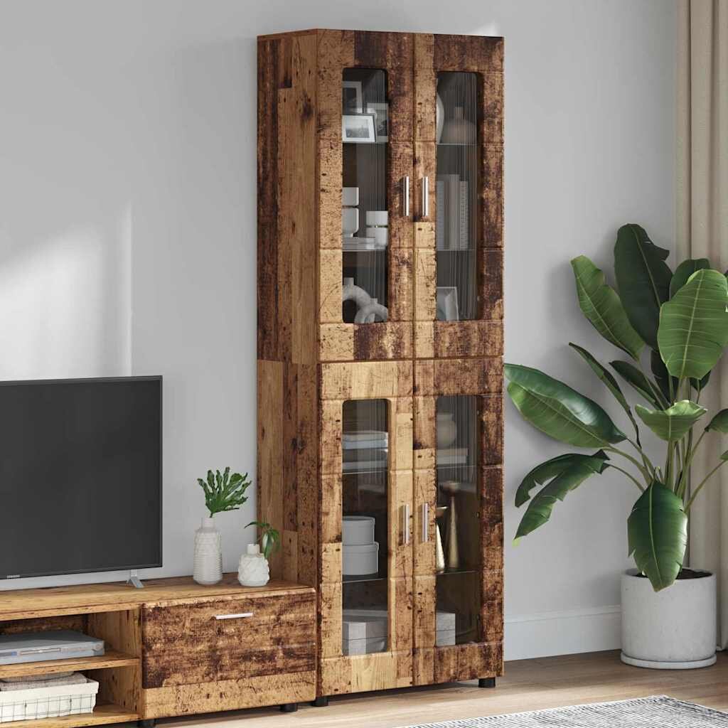 vidaXL Висок шкаф FLORIN 60 x 35 x 182 см Старо дърво