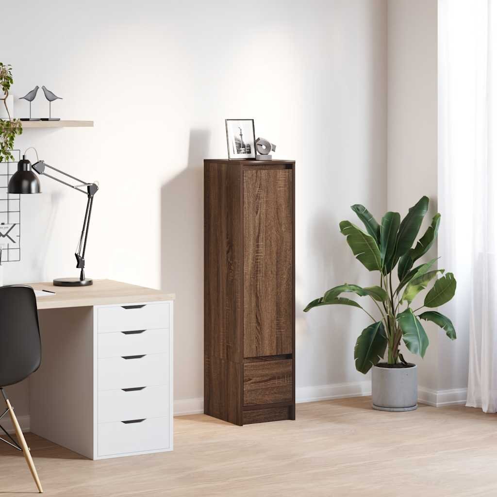 vidaXL Висок шкаф kафяв дъб 295x34x1195 см инженерно дърво