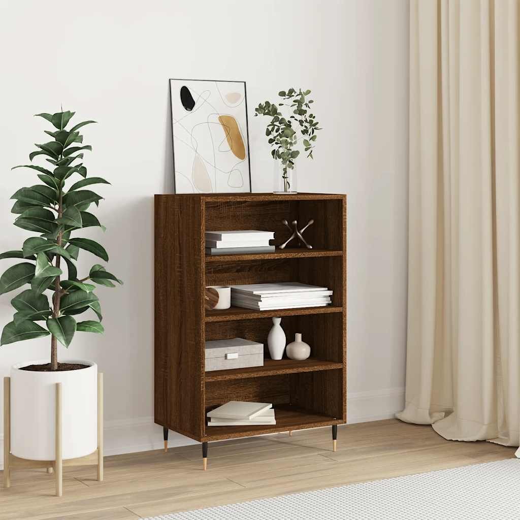 vidaXL Висок шкаф кафяв дъб 57x35x90 см инженерно дърво