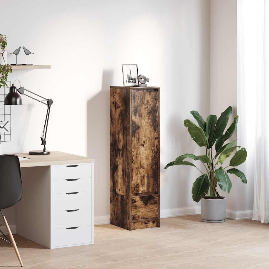 vidaXL Висок шкаф опушен дъб 295x34x1195 см инженерно дърво