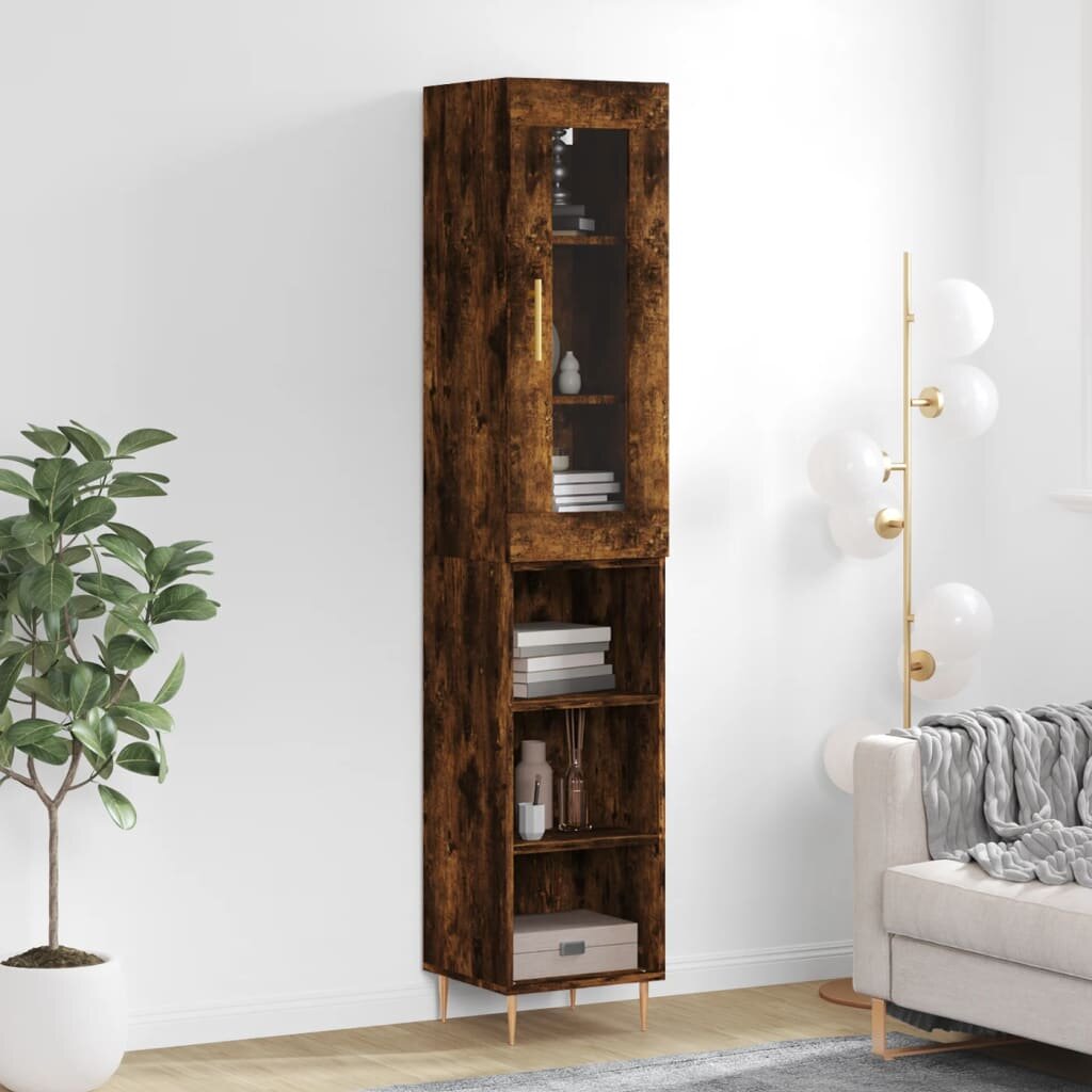 vidaXL Висок шкаф опушен дъб 345x34x180 см инженерно дърво