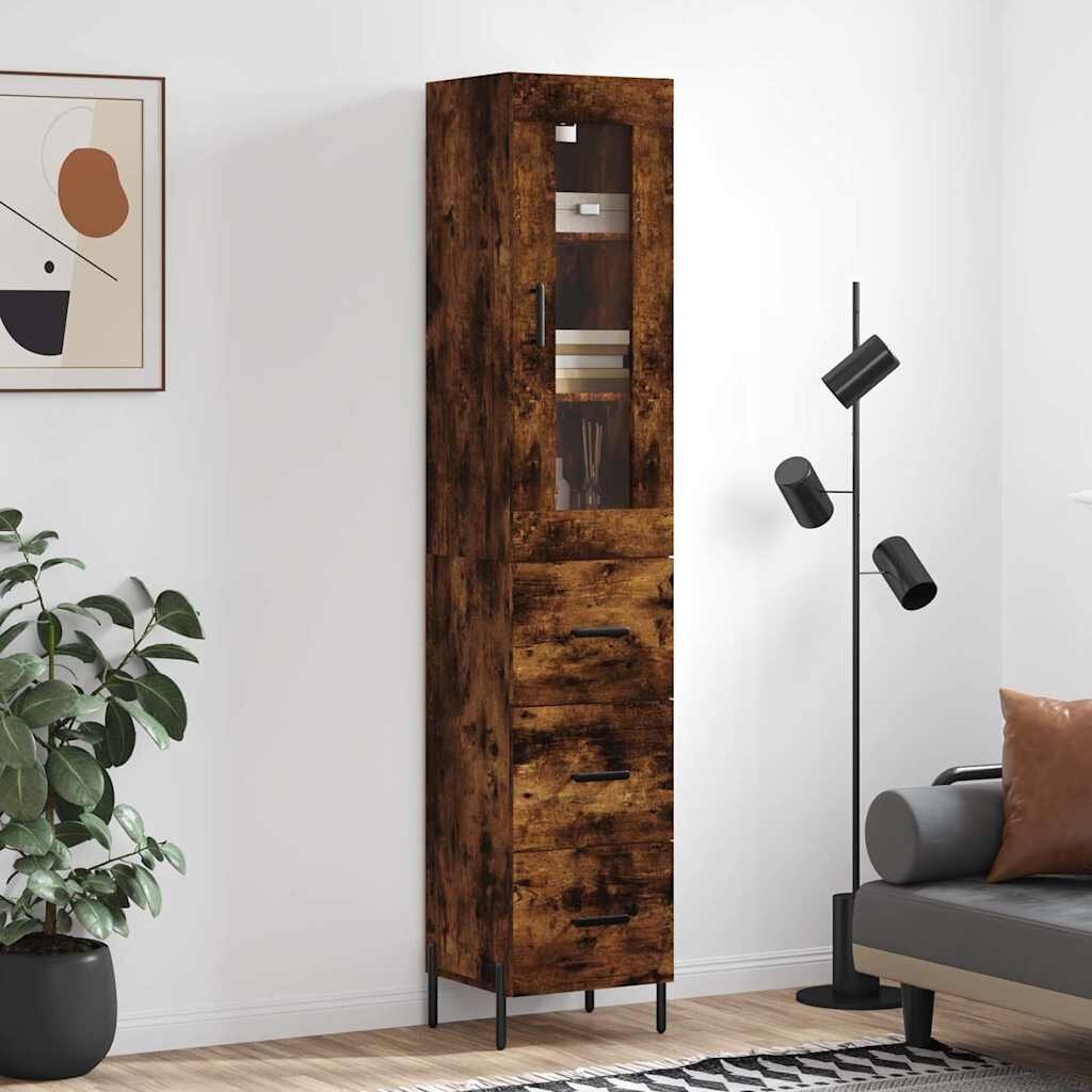 vidaXL Висок шкаф опушен дъб 345x34x180 см инженерно дърво
