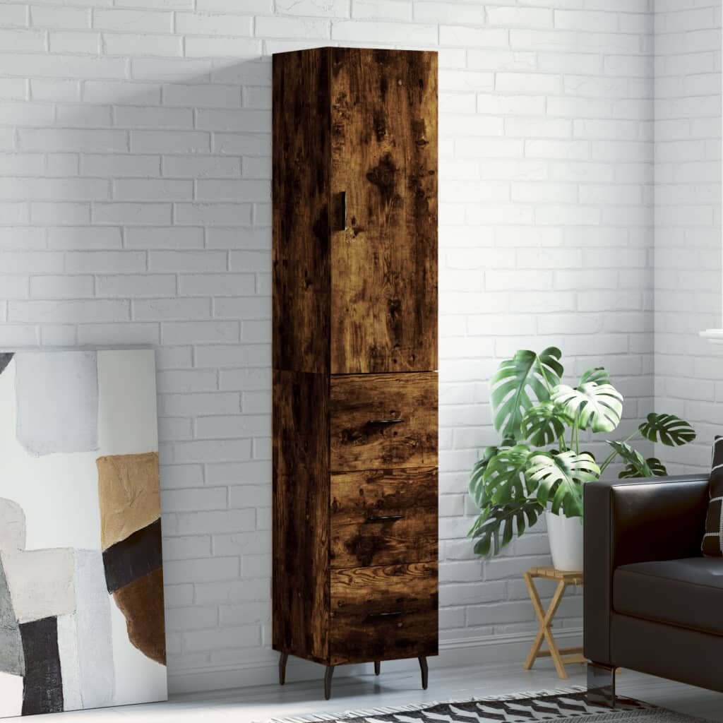 vidaXL Висок шкаф опушен дъб 345x34x180 см инженерно дърво