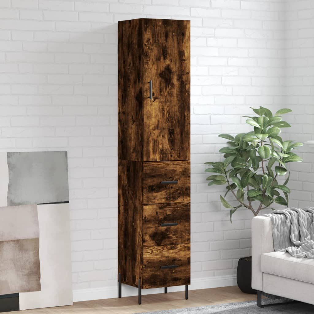 vidaXL Висок шкаф опушен дъб 345x34x180 см инженерно дърво