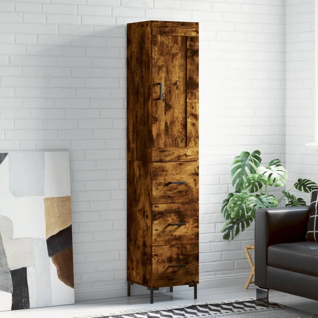 vidaXL Висок шкаф опушен дъб 345x34x180 см инженерно дърво