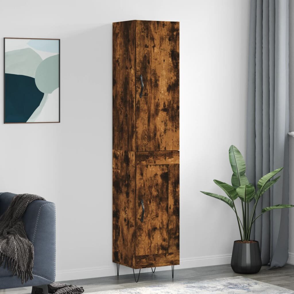 vidaXL Висок шкаф опушен дъб 345x34x180 см инженерно дърво
