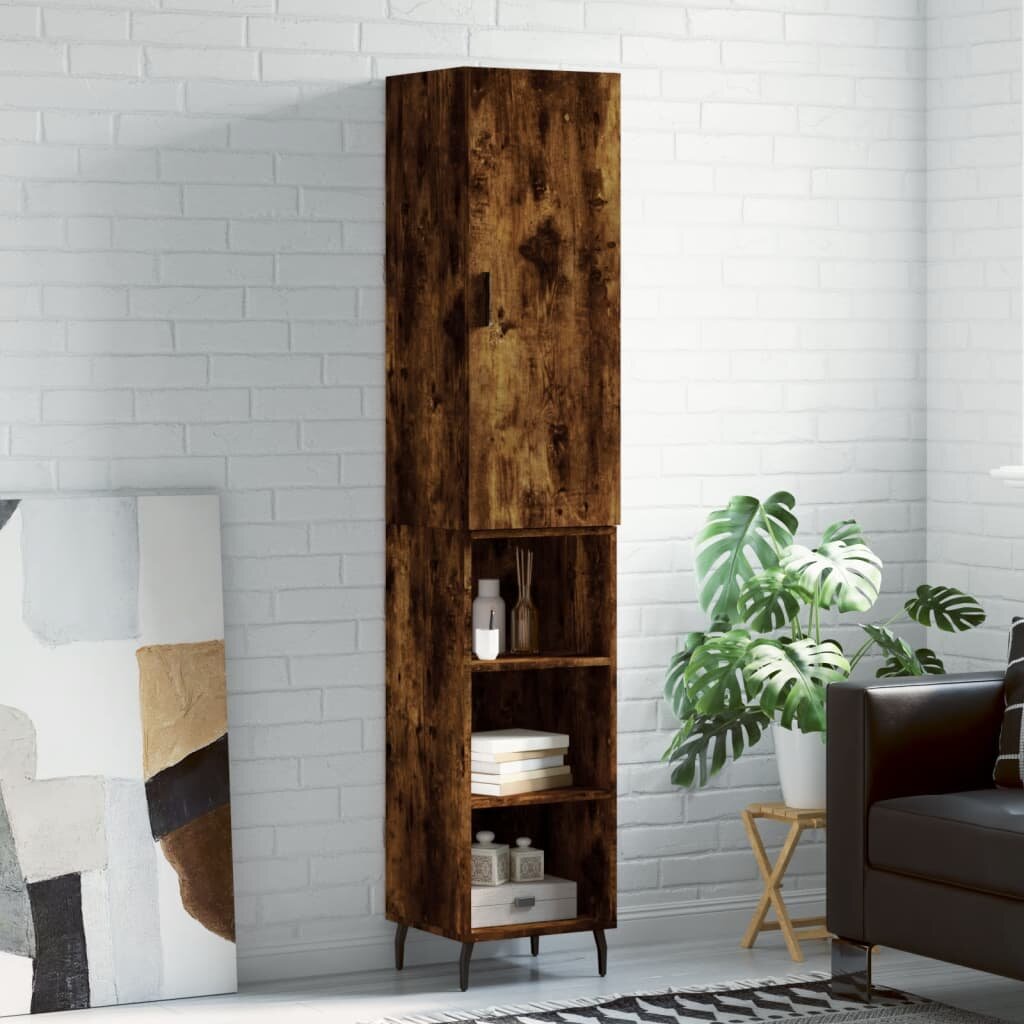 vidaXL Висок шкаф опушен дъб 345x34x180 см инженерно дърво