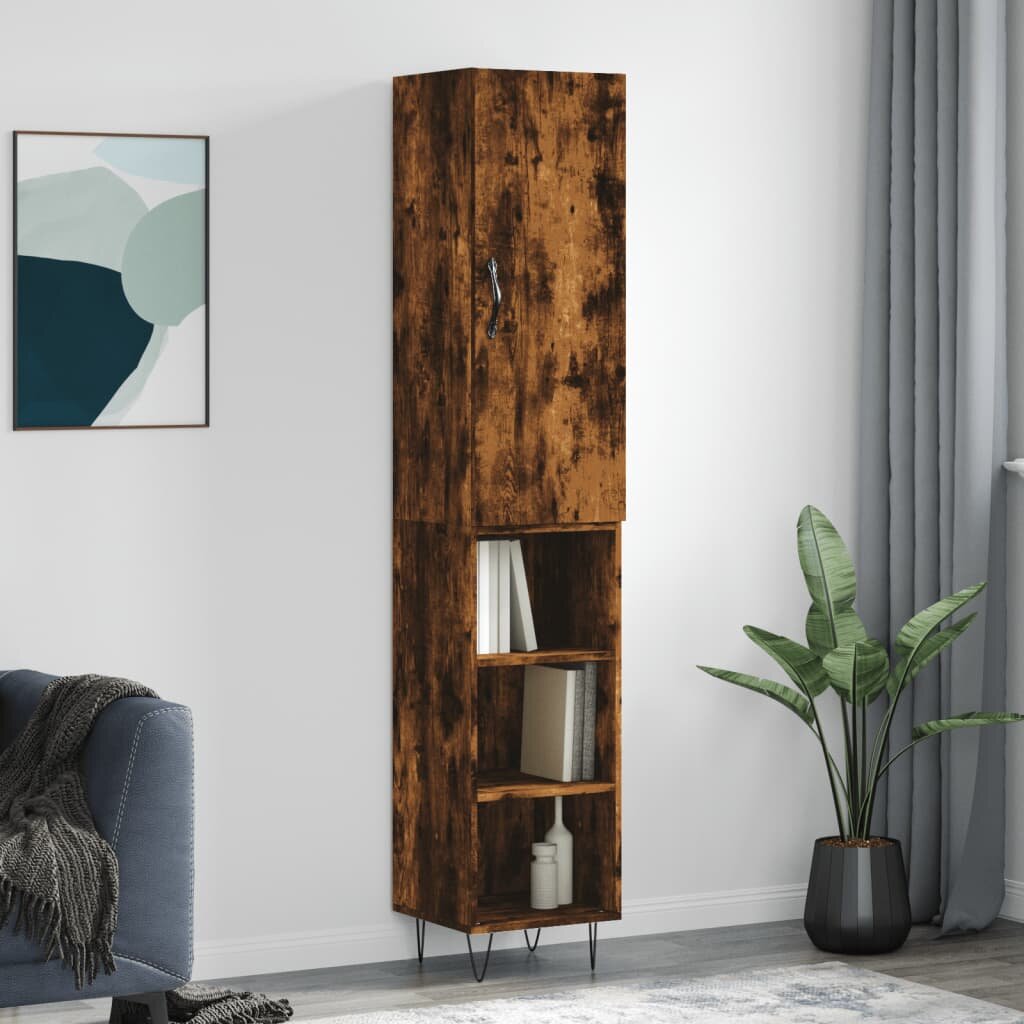 vidaXL Висок шкаф опушен дъб 345x34x180 см инженерно дърво