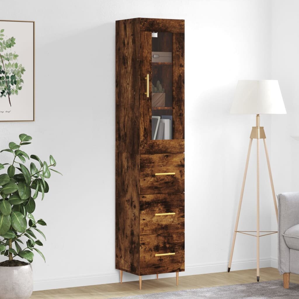 vidaXL Висок шкаф опушен дъб 345x34x180 см инженерно дърво