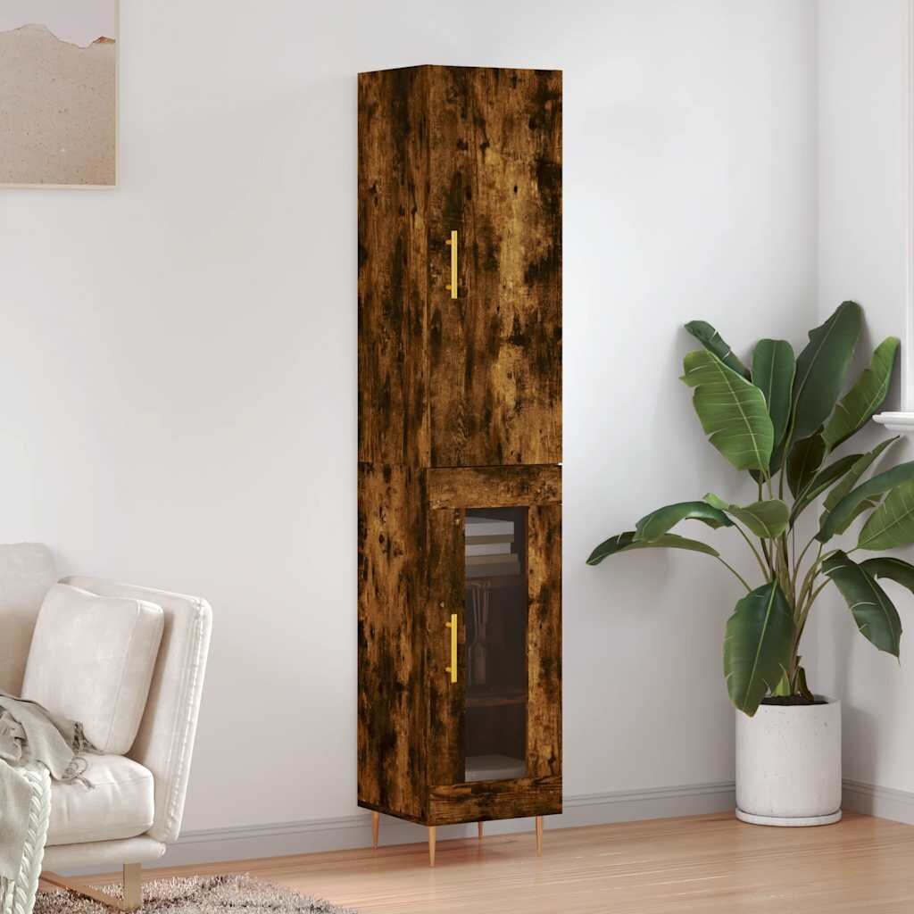 vidaXL Висок шкаф опушен дъб 345x34x180 см инженерно дърво