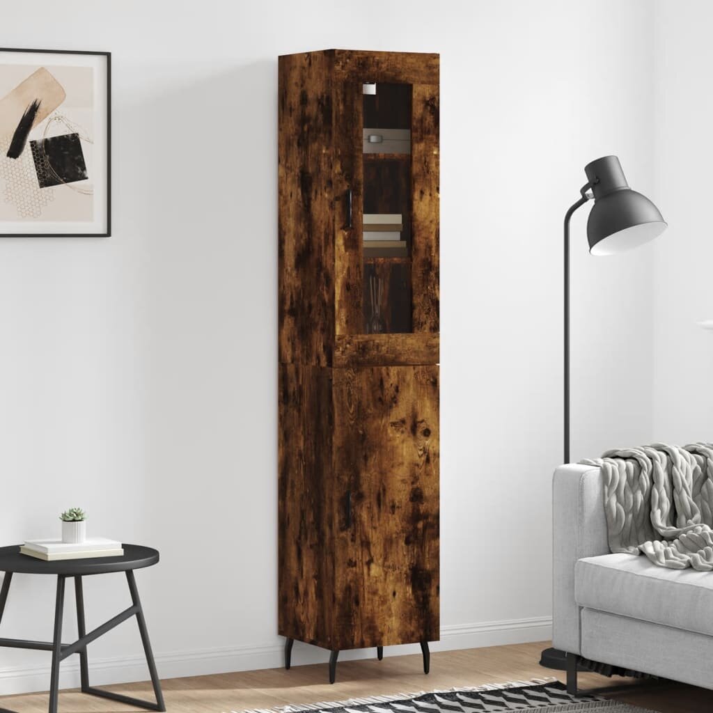 vidaXL Висок шкаф опушен дъб 345x34x180 см инженерно дърво
