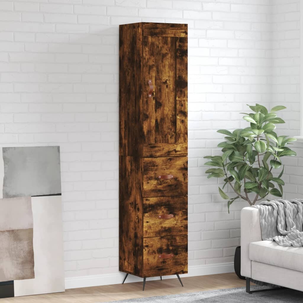 vidaXL Висок шкаф опушен дъб 345x34x180 см инженерно дърво