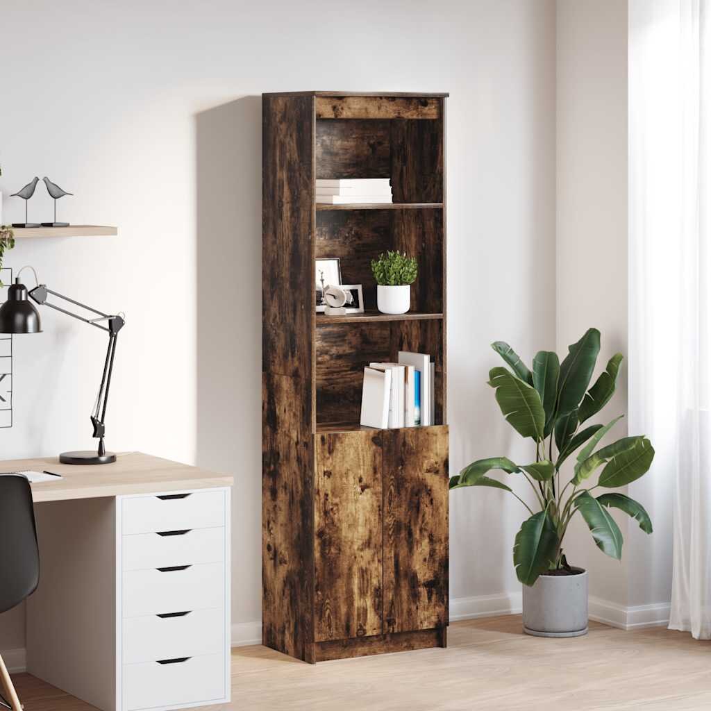 vidaXL Висок шкаф опушен дъб 50x35x180 cм инженерно дърво