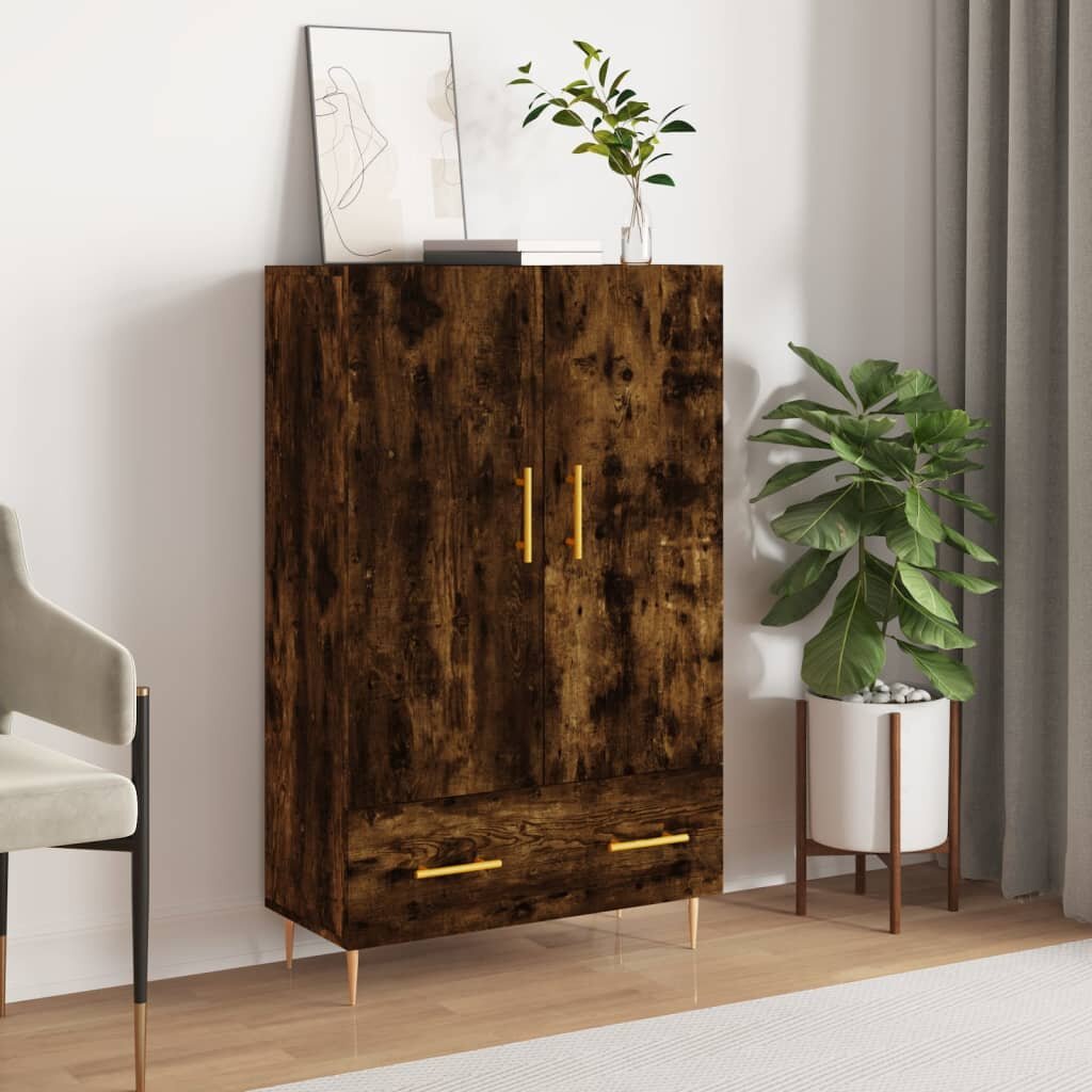 vidaXL Висок шкаф опушен дъб 695x31x115 см инженерно дърво