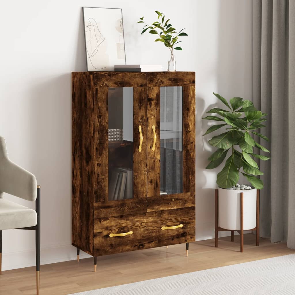 vidaXL Висок шкаф опушен дъб 695x31x115 см инженерно дърво