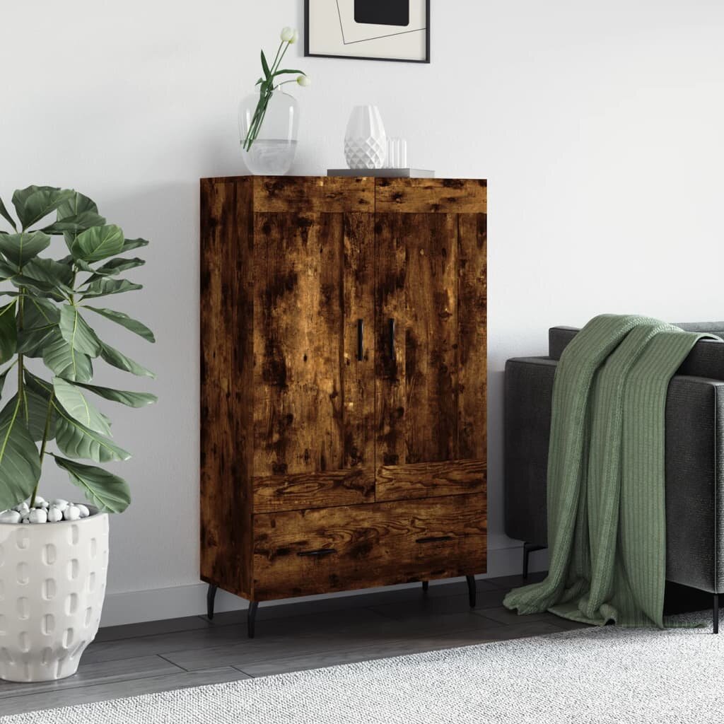 vidaXL Висок шкаф опушен дъб 695x31x115 см инженерно дърво