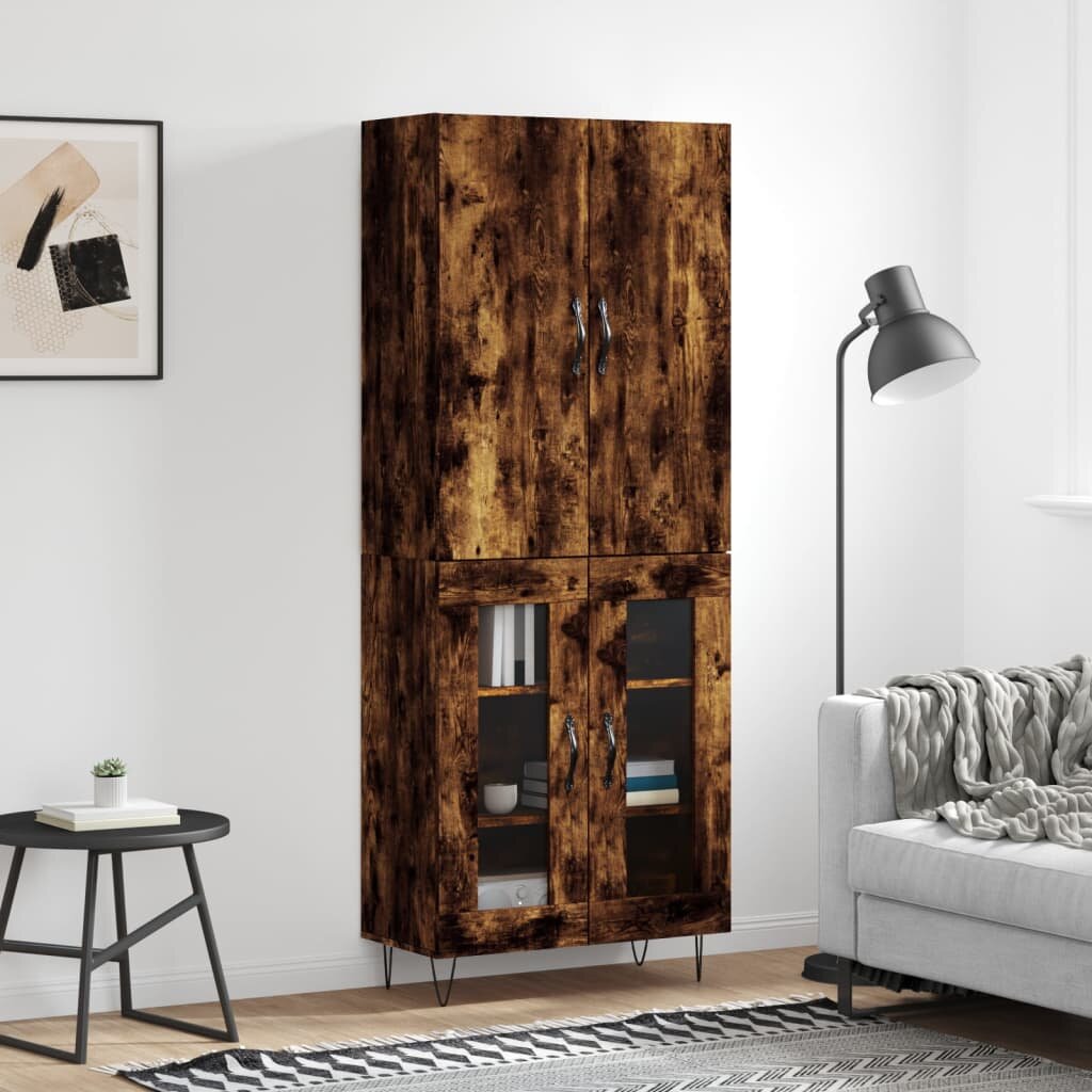vidaXL Висок шкаф опушен дъб 695x34x180 см инженерно дърво