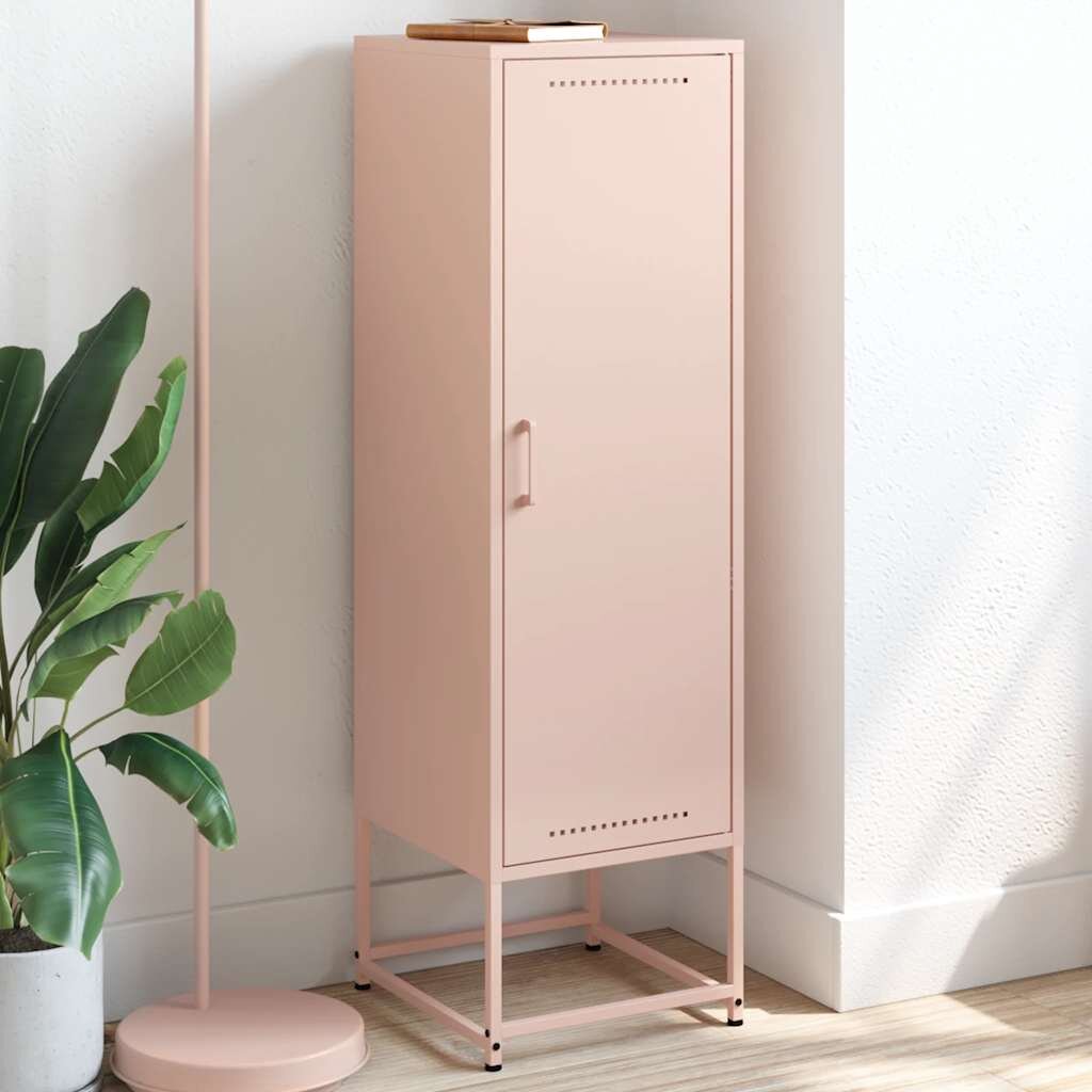 vidaXL Висок шкаф розов 36x39x123 см стомана