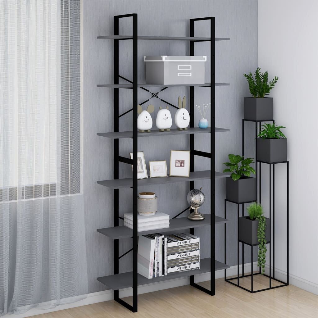 vidaXL Висок шкаф сив 100x30x210 см борово дърво масив