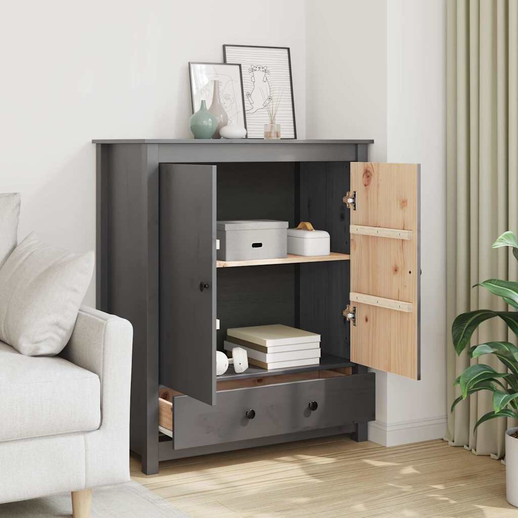 vidaXL Висок шкаф сив 83x415x100 см бор масив