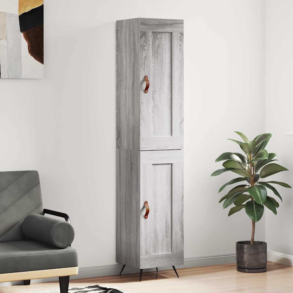 vidaXL Висок шкаф сив сонома 345x34x180 см инженерно дърво
