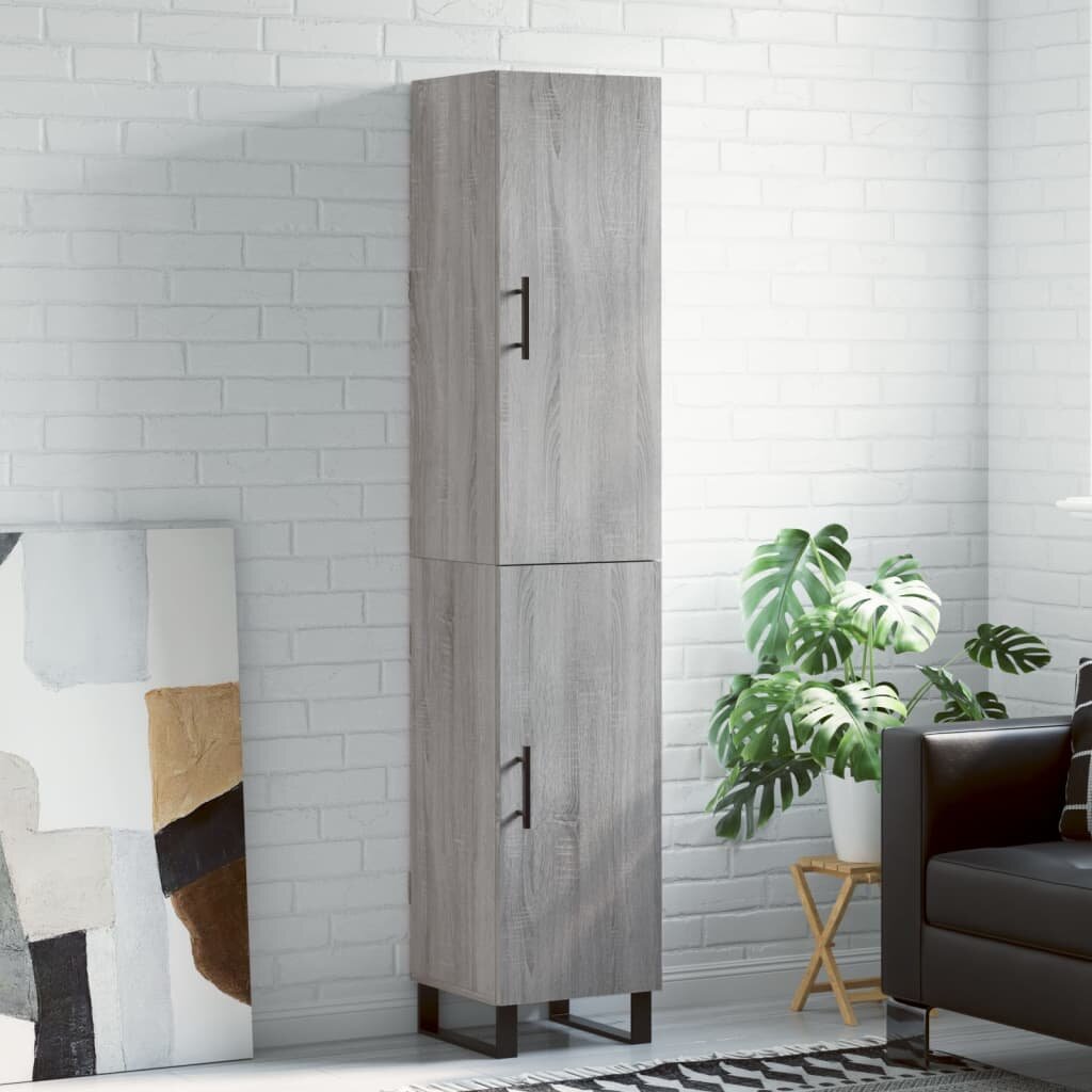 vidaXL Висок шкаф сив сонома 345x34x180 см инженерно дърво
